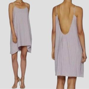 BCBG Max Azria Lilac Mauve Low Back Swing Dress Textured Stripe size Small NWT